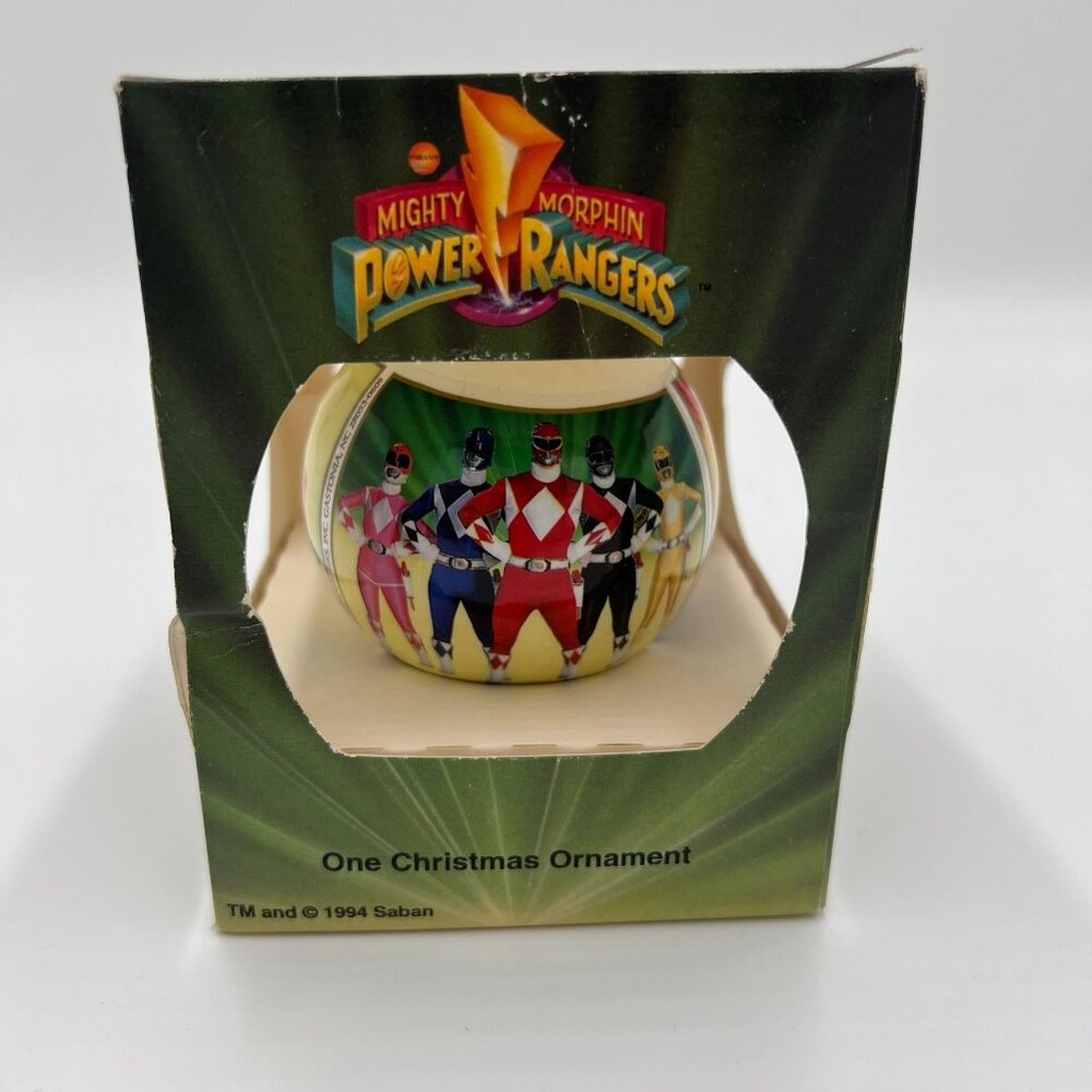 Mighty Morphin Power Rangers 1994 Christmas Ornament Saban In Box Vintage 2.5"
